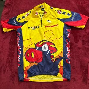 Suarez Dinos-Aurios Cycling Jersey Mens Small Yellow Maxxx Energy Quarter Zip